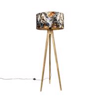 Vintage stojaca lampa tienidlo kvetinový dizajn 50 cm - Tripod Classic