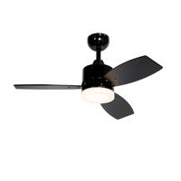 Vonkajší stropný ventilátor čierny vrátane LED s diaľkovým ovládaním IP44 - Toledo