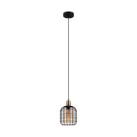 Závesná lampa Chisle čierna/jantárová, 1-plameňová
