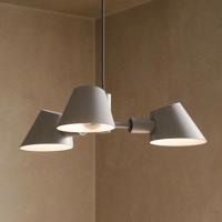 Závesná lampa Stay, 3-plameňová, sivá