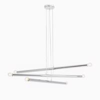 Závesná lampa Tubo, chróm, 6-plameňová