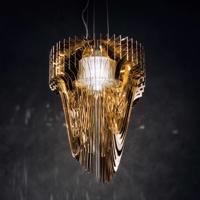 Závesné svietidlo Slamp Aria S, zlaté, Ø 50 cm